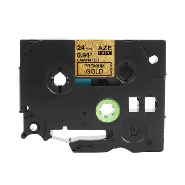Compatible Brother TZePR851 24mm Black on Premium Gold Tape (8m) CP-TZePR851