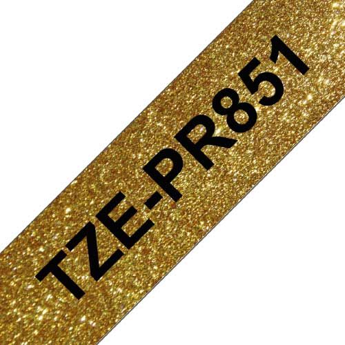 Brother 24mm TZEPR851 Black on Premium Gold Tape (8m)
