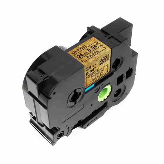 Compatible Brother TZePR851 24mm Black on Premium Gold Tape (8m) CP-TZePR851
