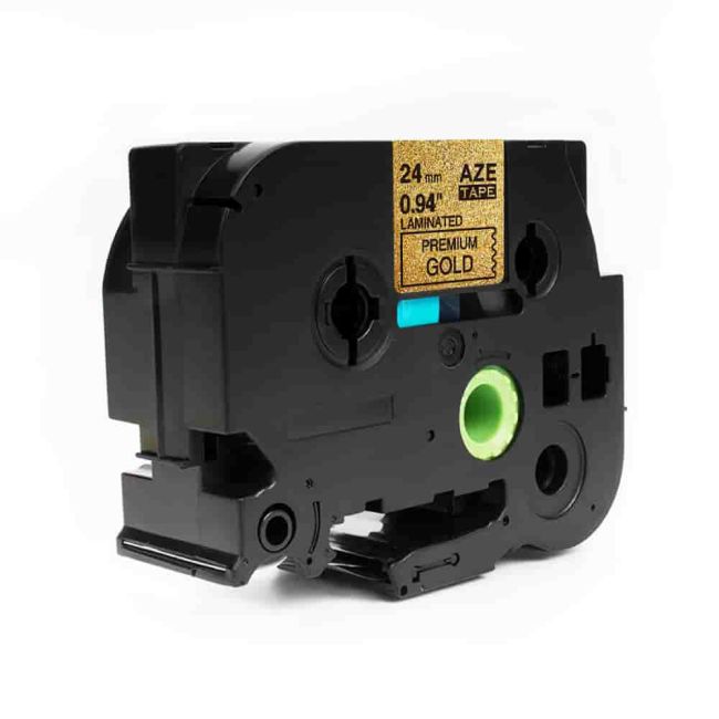 Compatible Brother TZePR851 24mm Black on Premium Gold Tape (8m) CP-TZePR851