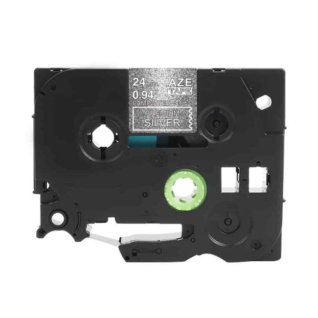 Compatible Brother TZePR955 24m White on Premium Silver Tape (8m) CP-TZePR955