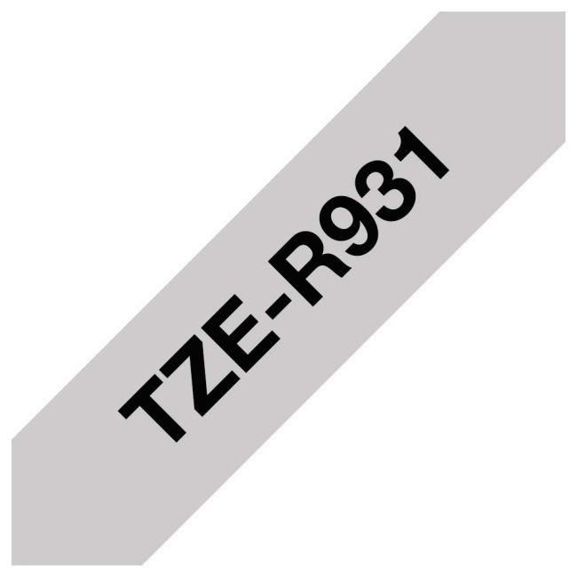 Brother TZeR931 12mm x 4m Black on Silver Non-Adhesive Ribbon Tape TZeR931