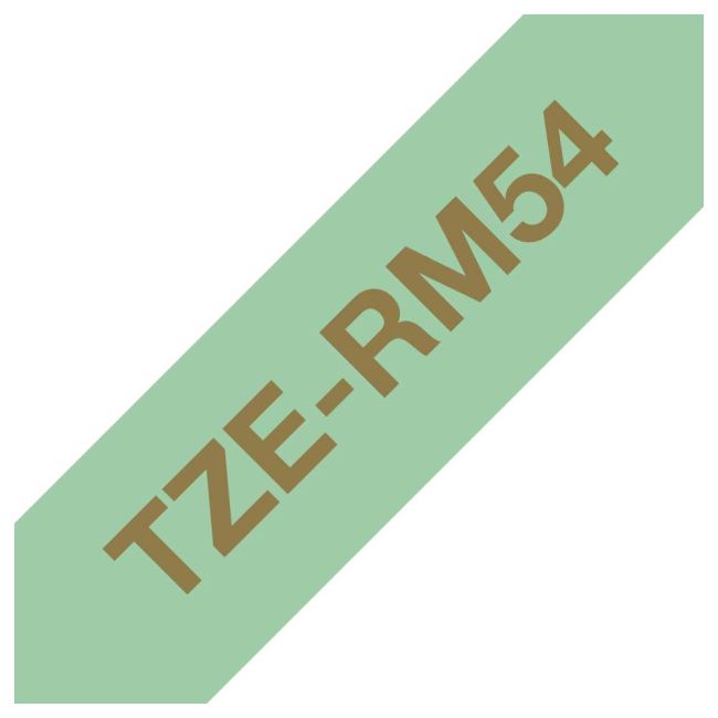 Brother TZeRM54 24mm x 4m Gold on Mint Green Non-Adhesive Ribbon Tape TZeRM54