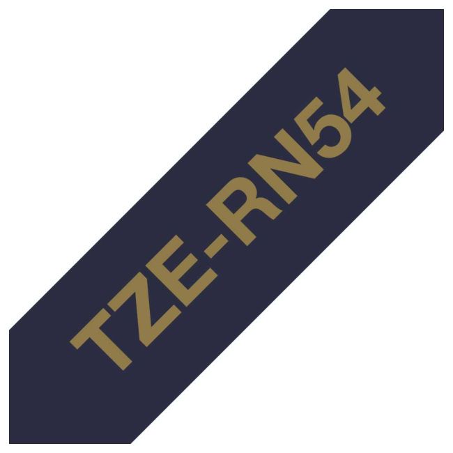 Brother TZeRN54 24mm x 4m Gold on Navy Blue Non-Adhesive Ribbon Tape TZeRN54