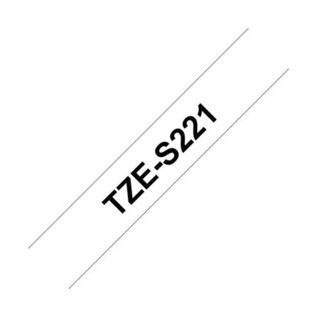 Brother TZeS221 9mm Strong Adhesive Black On White TZS221