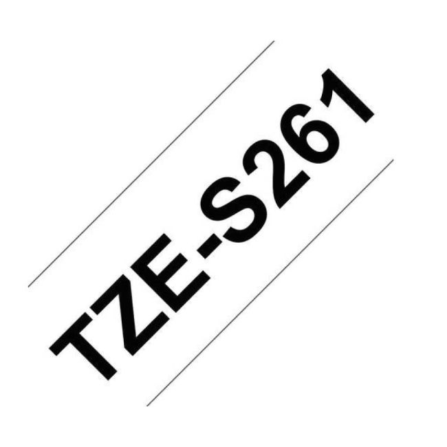Compatible Brother TZeS261 36mm Strong Adhesive Black on White Tape TZS261