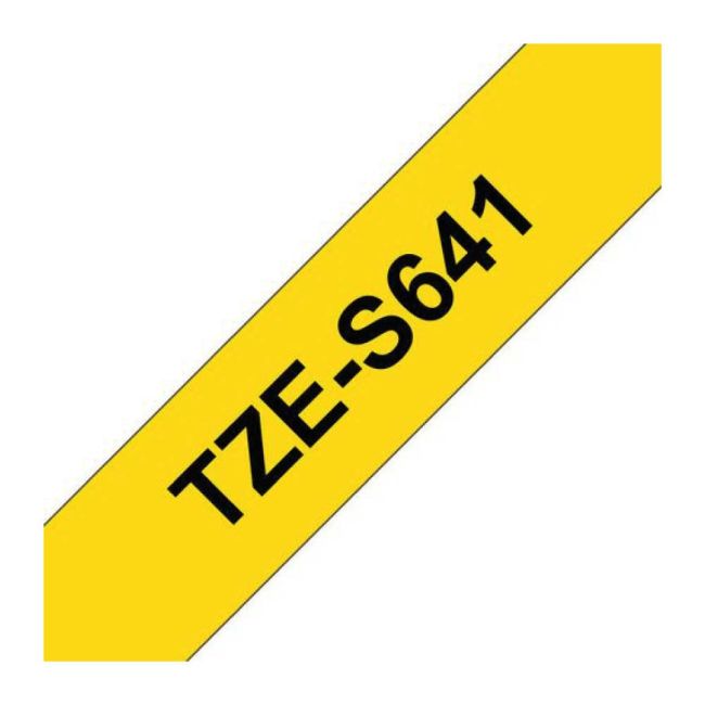 Brother TZeS641 18mm Black On Yellow Strong Adhesive Tape TZS641