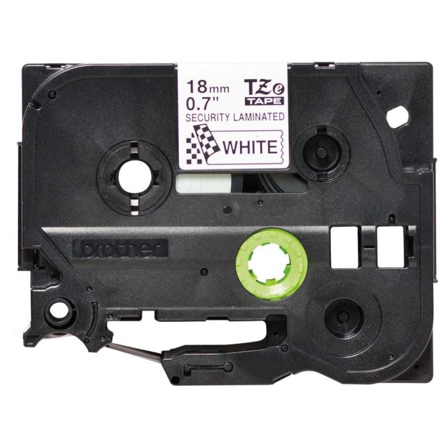 Brother TZeSE4 18mm Security Tape Black On White TZSE4