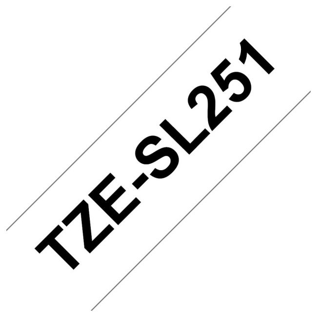 Brother TZeSL251 24mm x 8m Black on White Self Laminating Tape TZeSL251