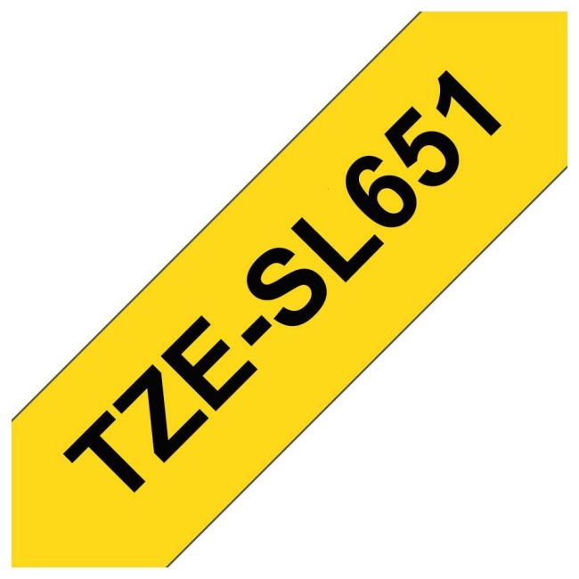 Compatible Brother TZeSL651 24mm x 8m Black on Yellow Self Laminating Tape CP-TZeSL651