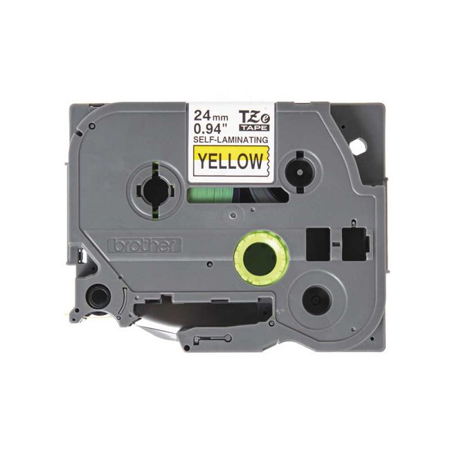 Brother TZeSL651 24mm x 8m Black on Yellow Self Laminating Tape TZeSL651