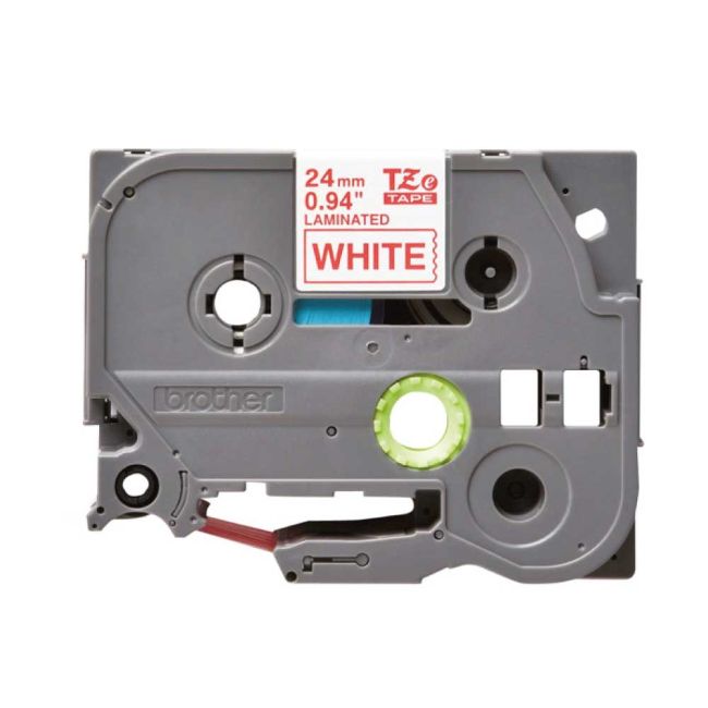Brother TZe252 24mm x 8m Gloss Red On White Tape Cassette TZ252