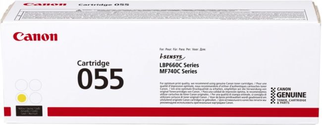 Canon 055 Yellow Standard Toner Cartridge (2,100 Pages)