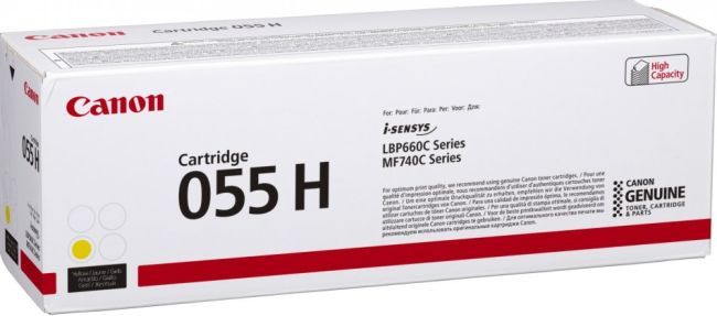 Canon 055H High Yield Yellow Toner Cartridge (5,900 Pages*) 3017C002