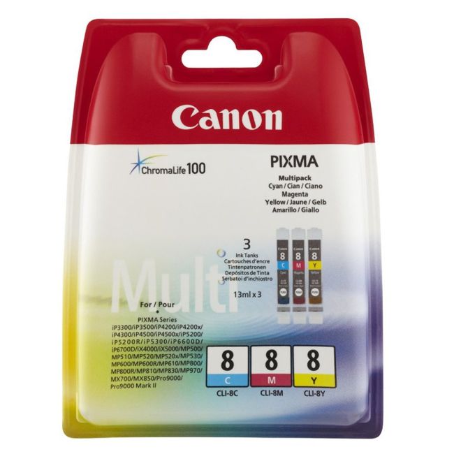 Canon 0621B026 CLI-8 Ink Multi-Pack (CMY)
