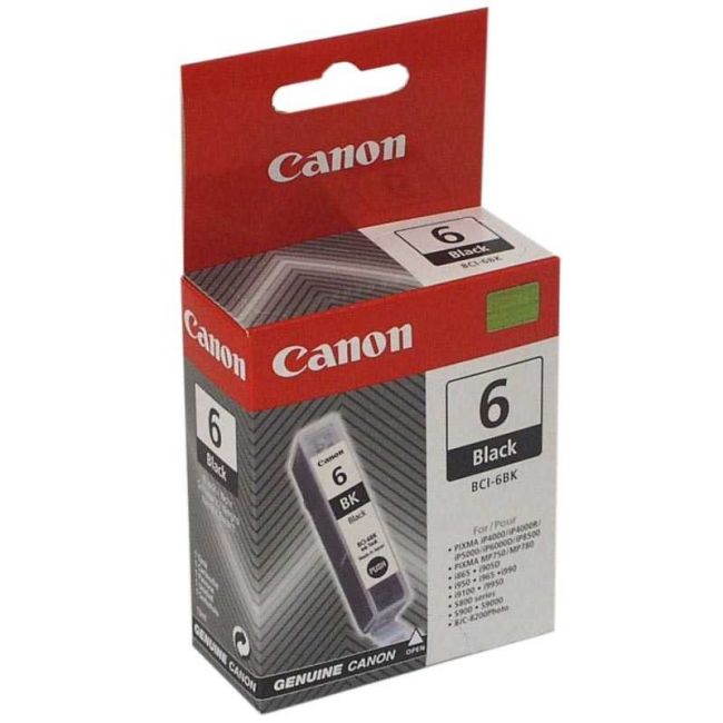 Canon BCI6BK BCI-6BK Black Ink Cartridge (210 pages*) 4705A002