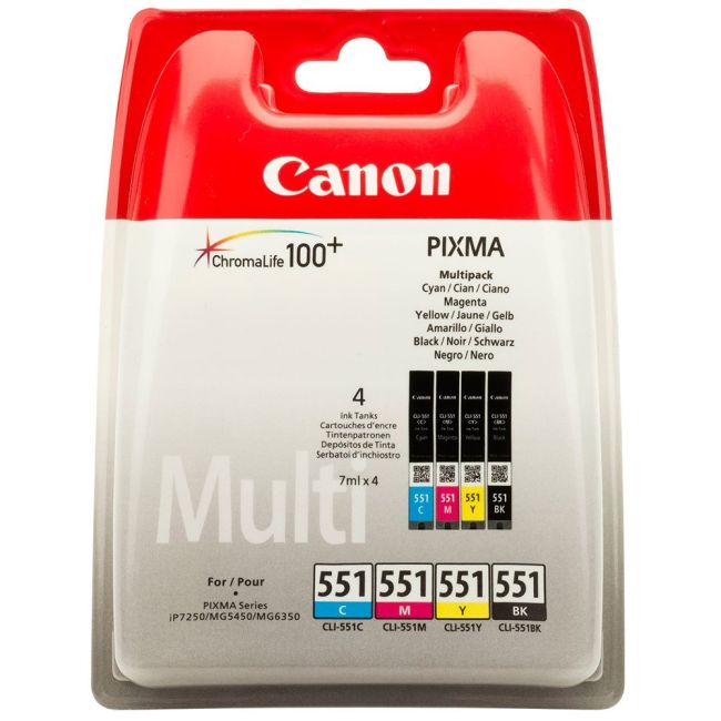 Canon CLI-551 CMYK Ink Cartridge Multipack - 6509B015