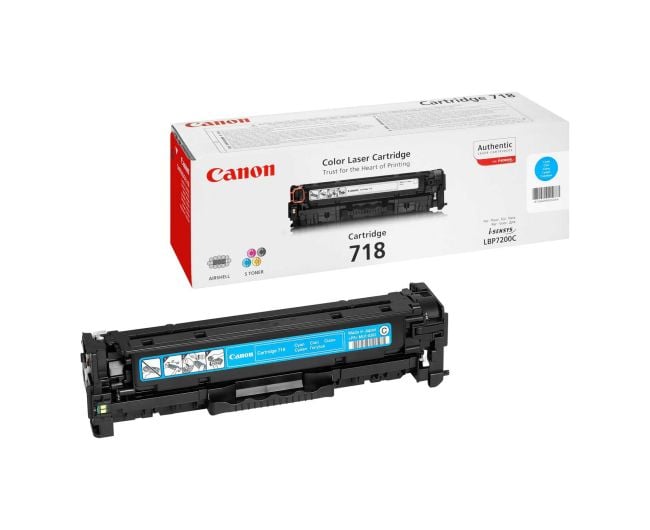 Canon 2661B002AA 718 Cyan Toner Cartridge (2,900 pages*)