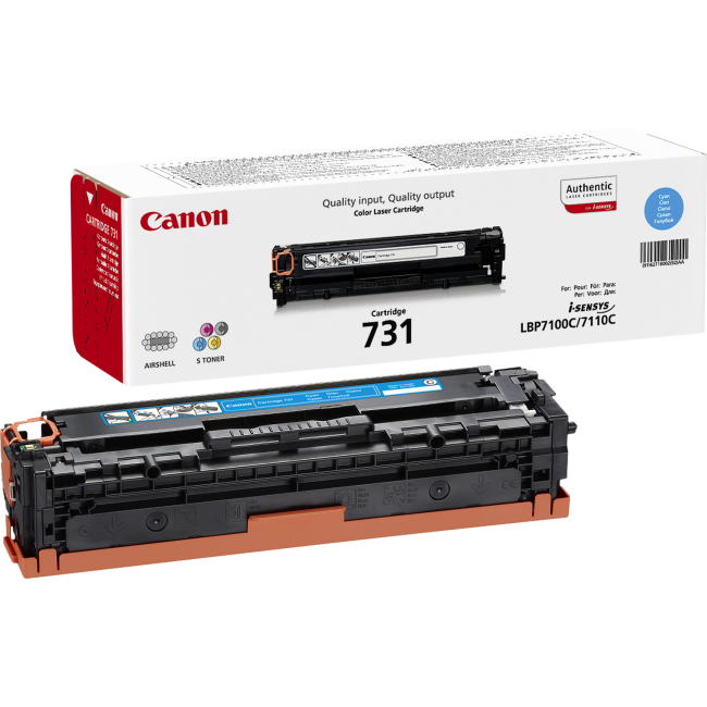 Canon 6271B002AA 731C Cyan Toner Cartridge (1,500 pages*) 6271B002