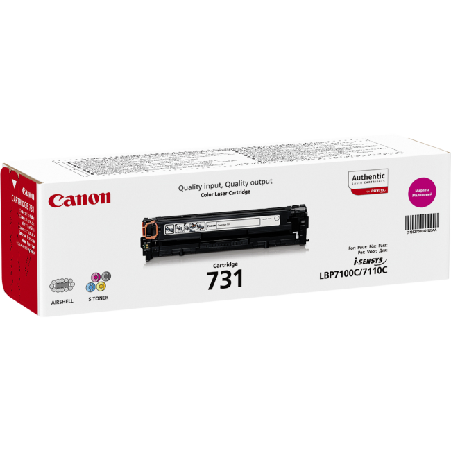 Canon 6270B002AA 731M Magenta Toner Cartridge (1,500 pages*) 6270B002
