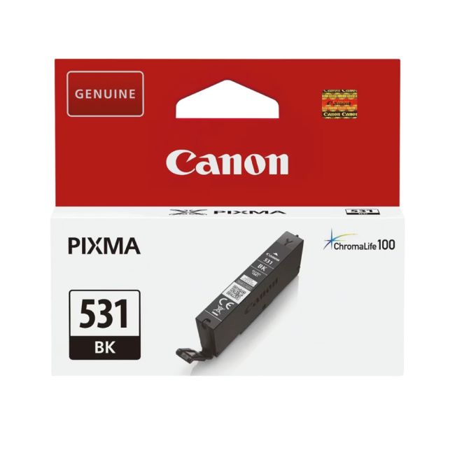 Canon CLI-531BK Black Ink Cartridge (656 Pages*) 6118C001
