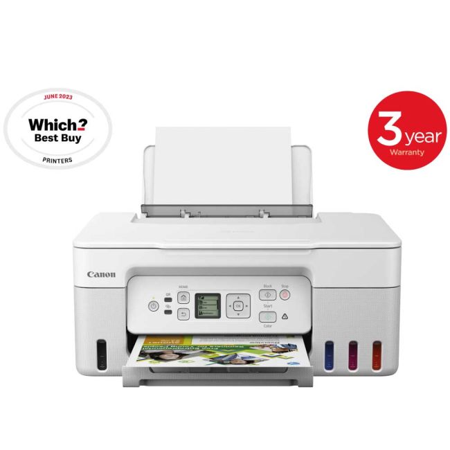 Canon PIXMA G3571 A4 Colour Multifunction Inkjet Printer (White) - DISCONTINUED