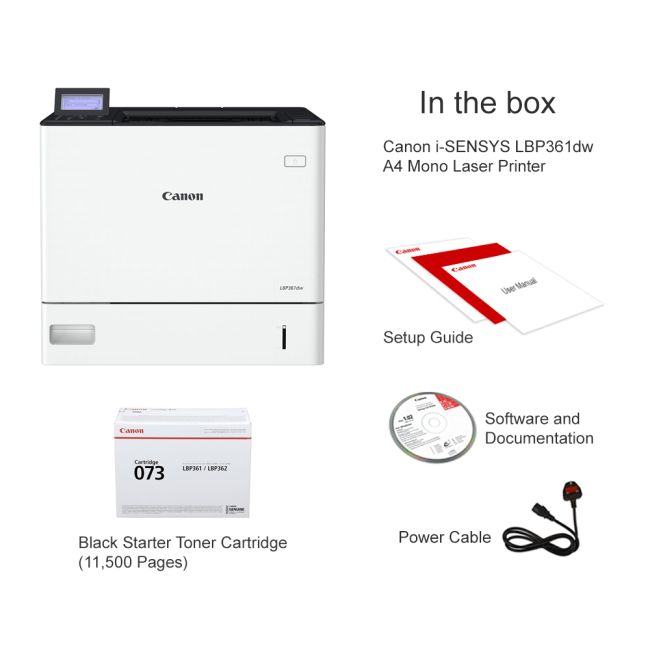 Canon i-SENSYS LBP361dw A4 Mono Laser Printer