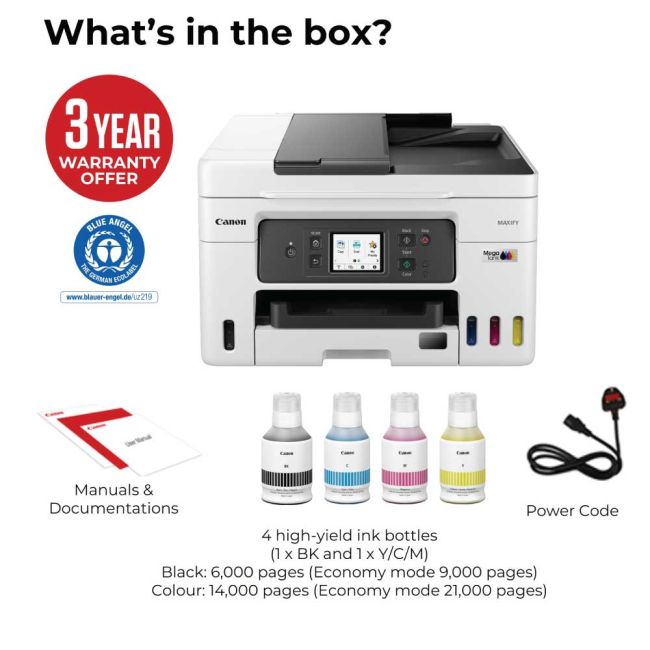 Canon MAXIFY GX4050 A4 Colour Multifunction Inkjet Printer 
