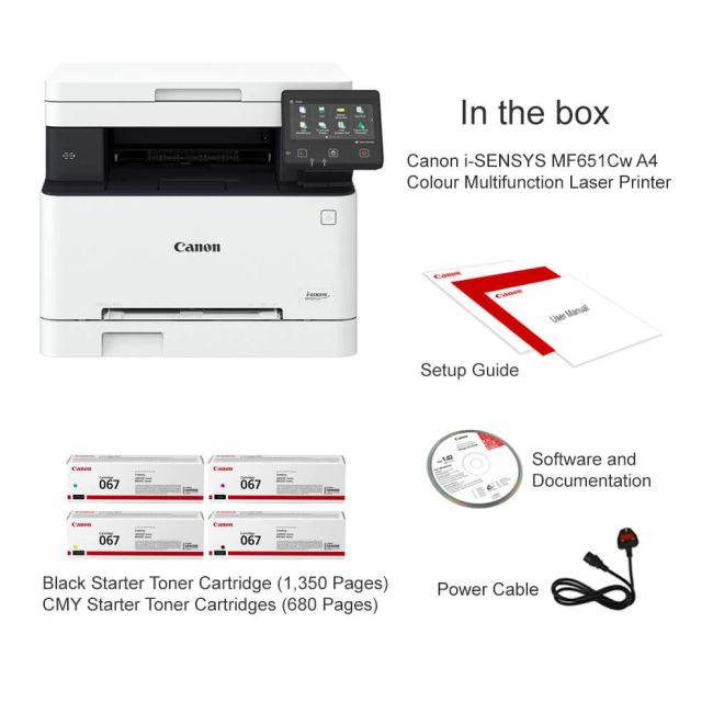 Canon i-SENSYS MF651Cw A4 Colour Multifunction Laser Printer