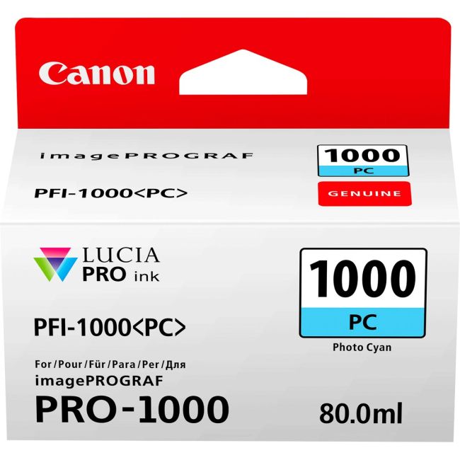 Canon 0550C001AA PFI-1000 Photo Cyan Ink Tank 80ml 0550C001