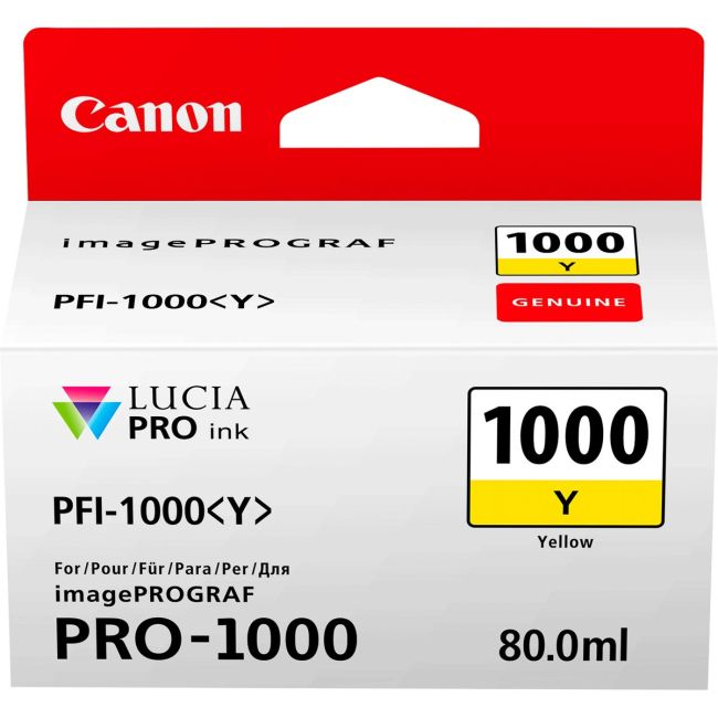 Canon 0549C001AA PFI-1000 Yellow Ink Tank 80ml 0549C001