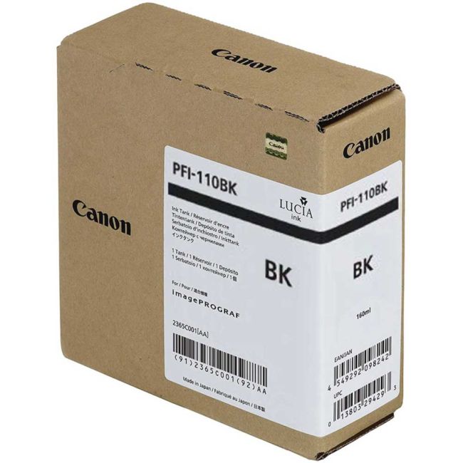 Canon PFI-110BK Black Ink Tank (160ml) 2364C001