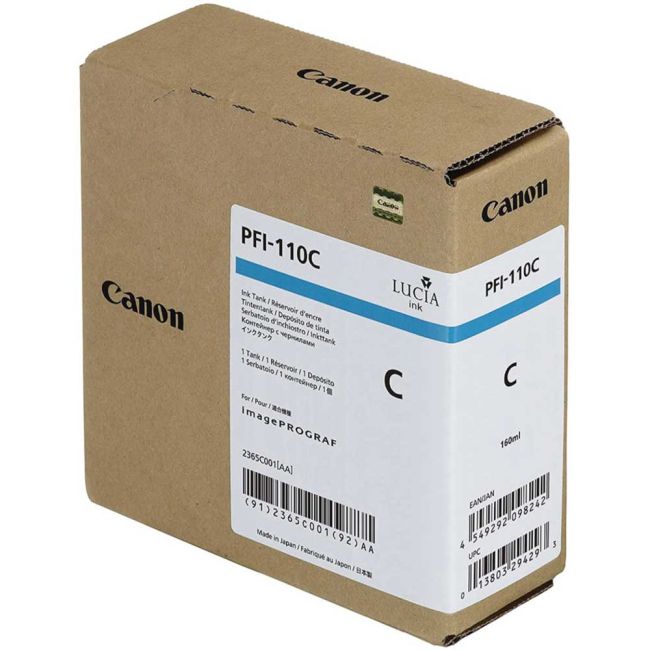 Canon PFI-110C Cyan Ink Tank (160ml) 2365C001