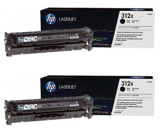 HP 312X Black Toner Cartridge Twin Pack (2 x 4,400 Pages*) CF380XD