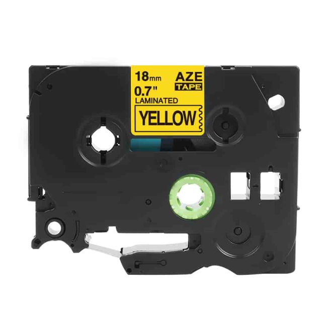 Compatible Brother 18mm x 8m Gloss Black On Yellow Tape CP-TZe641