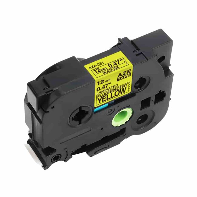 Compatible Brother TZeC31 TZC31 12mm Black on Fluorescent Yellow Tape