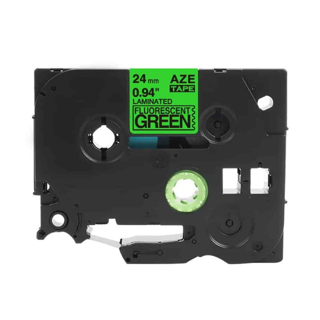 Compatible Brother TZeD51 TZD51 24mm Black on Fluorescent Green Tape