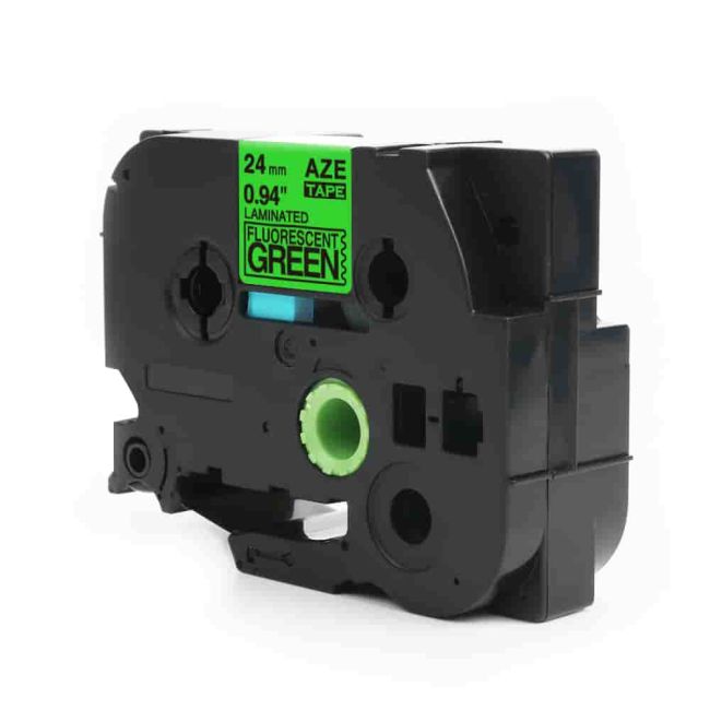 Compatible Brother TZeD51 TZD51 24mm Black on Fluorescent Green Tape