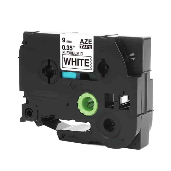 Compatible Brother TXFX221 9mm Flexi Tape Black On White Tape