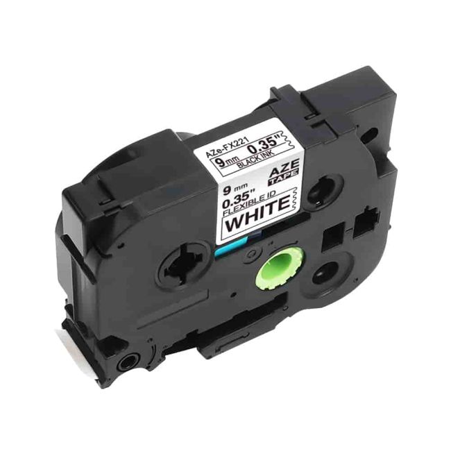 Compatible Brother TXFX221 9mm Flexi Tape Black On White Tape
