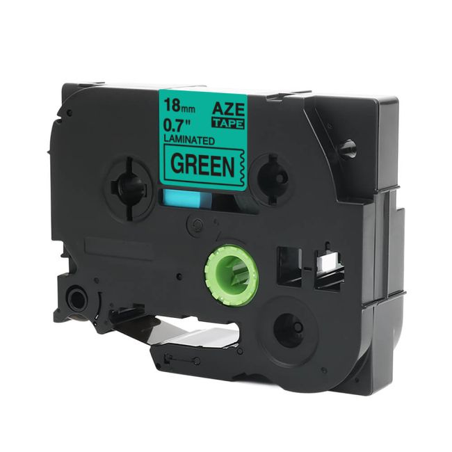 Compatible Brother TZe741 18mm Gloss Black On Green Tape