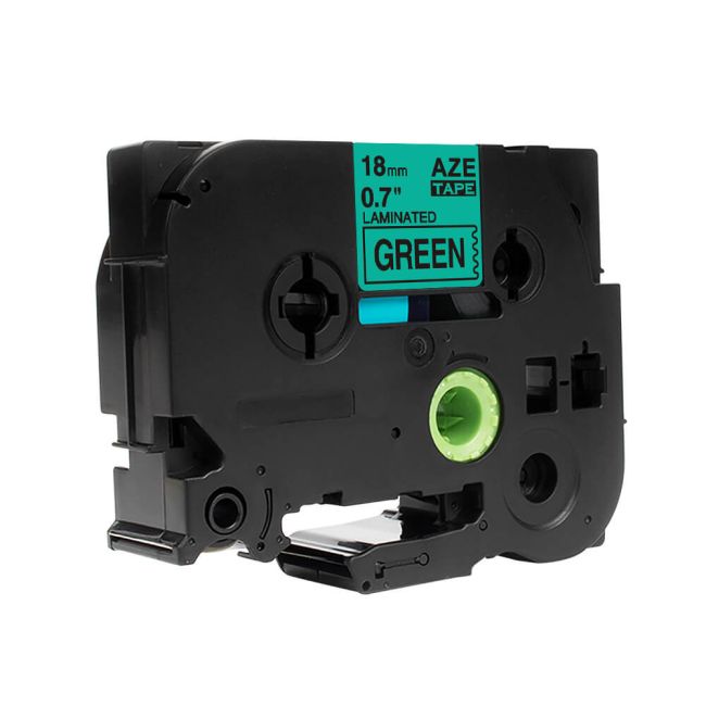 Compatible Brother TZe741 18mm Gloss Black On Green Tape