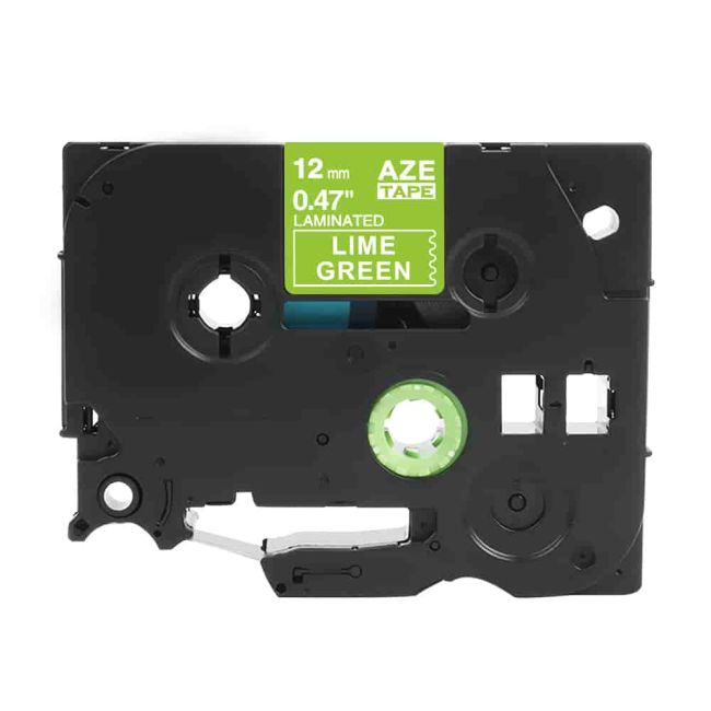 Compatible Brother TZMQG35 12mm Matt White on Lime Green Tape TZMQG35