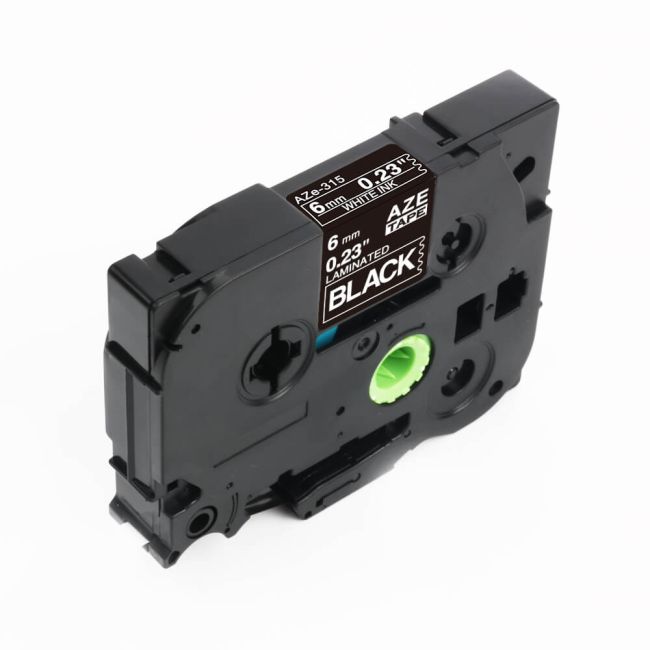 Compatible Brother TZ315 6mm Gloss White On Black Tape