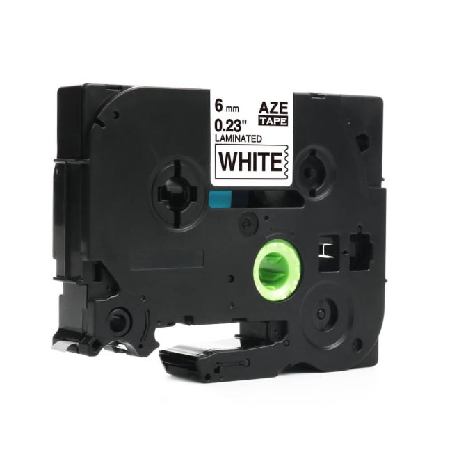 Compatible Brother TZE211 6mm Gloss Black On White Tape