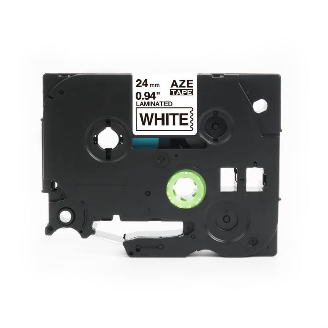 Compatible Brother TZ251 24mm Gloss Black On White Tape