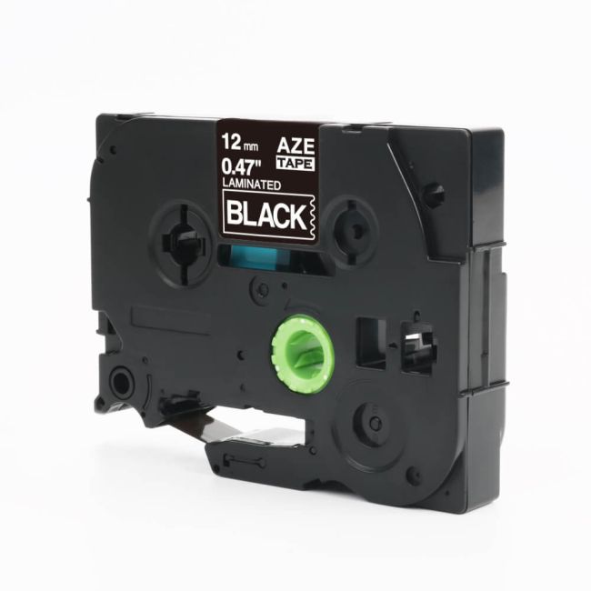 Compatible Brother TZ335 12mm Gloss White On Black Tape