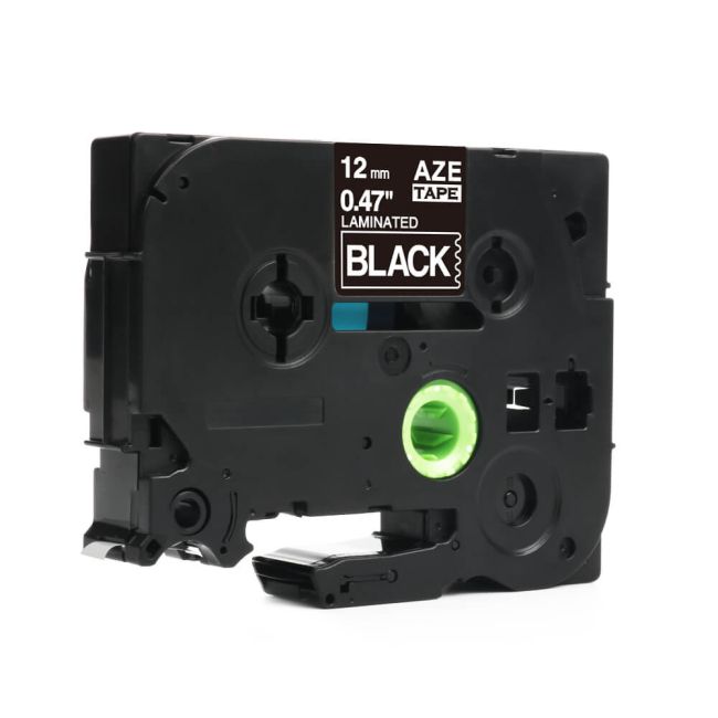 Compatible Brother TZ335 12mm Gloss White On Black Tape