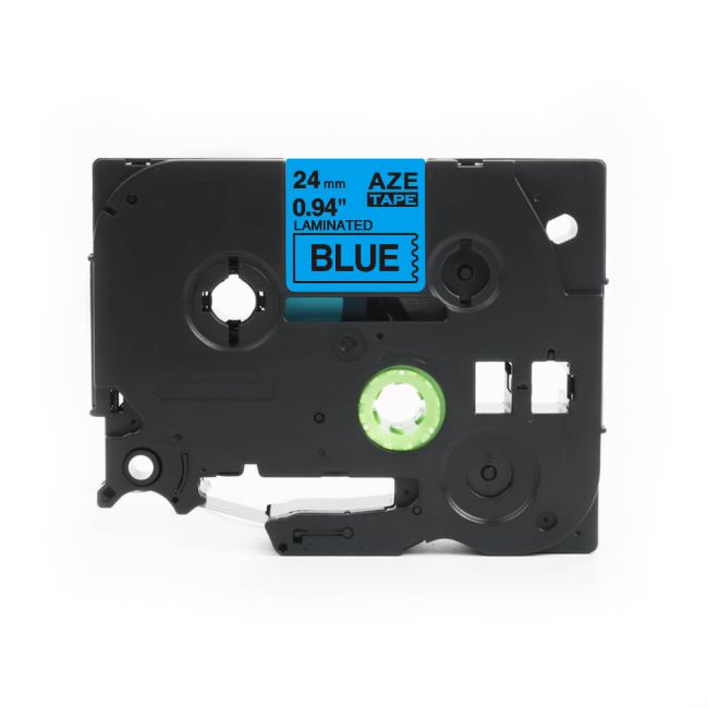 Compatible Brother TZ551 24mm Gloss Black On Blue Tape