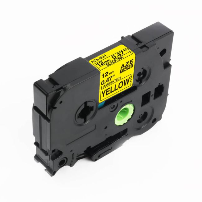 Compatible Brother TZ631 12mm Gloss Black On Yellow Tape 